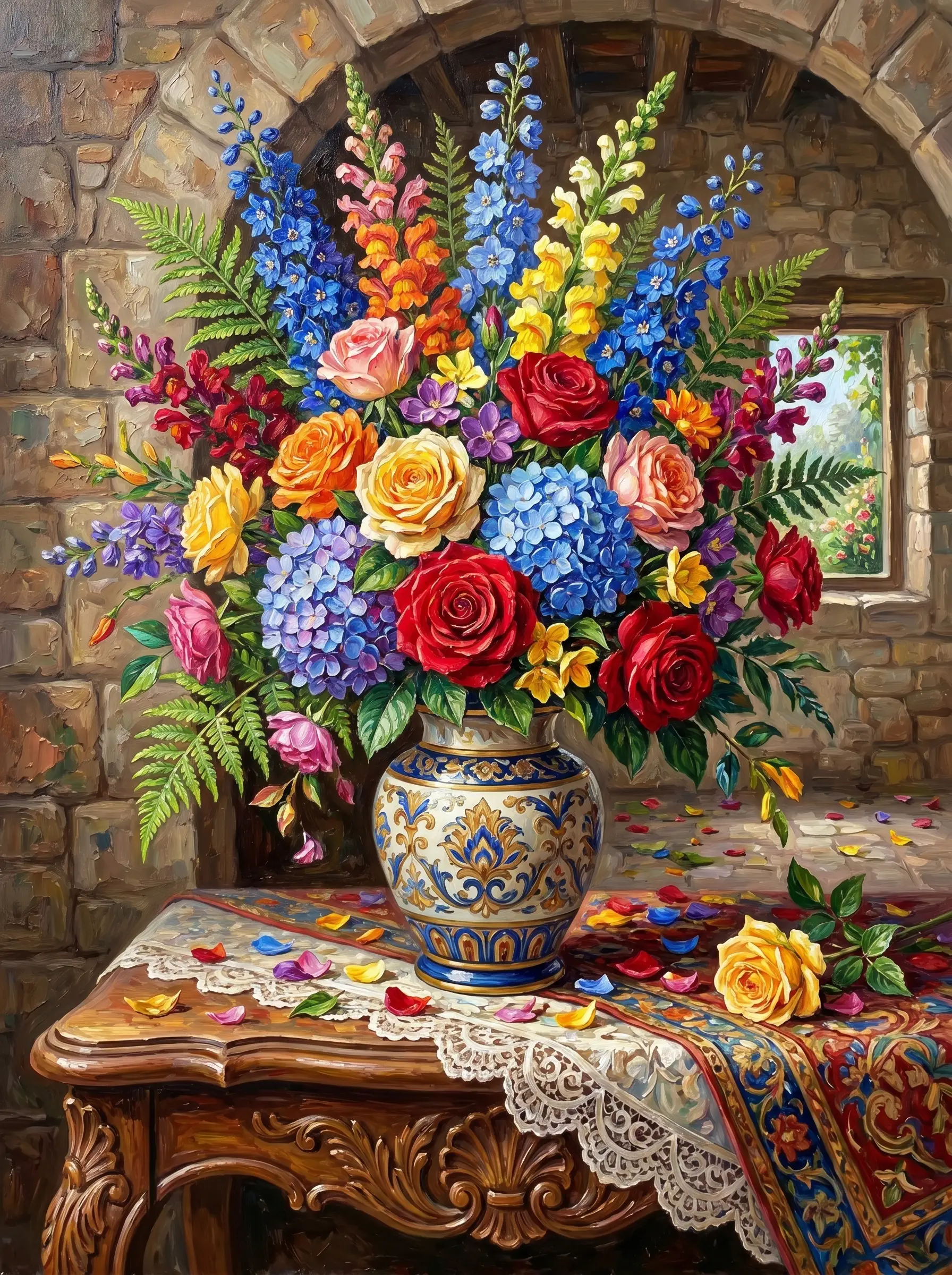 Mixed Floral Vase Arch (Diamond Painting)