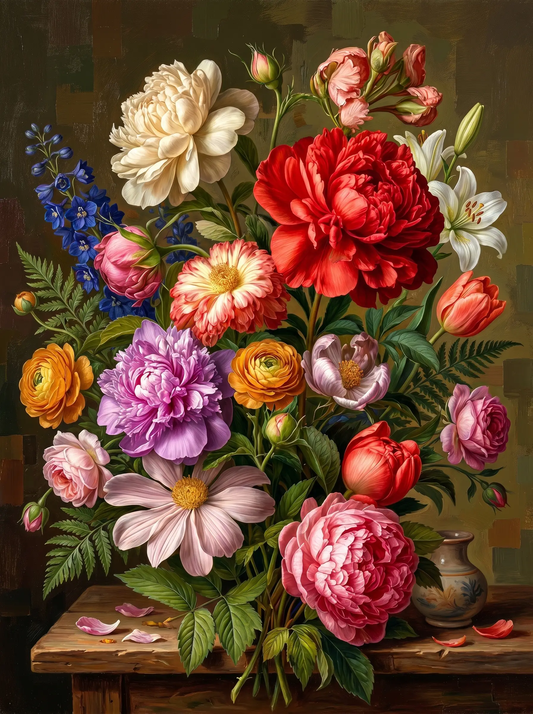 Mixed Peony Still Life (Diamond Painting)