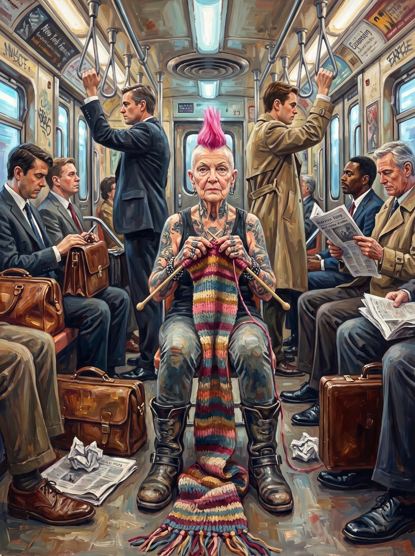 Mohawk and Knitting Needles