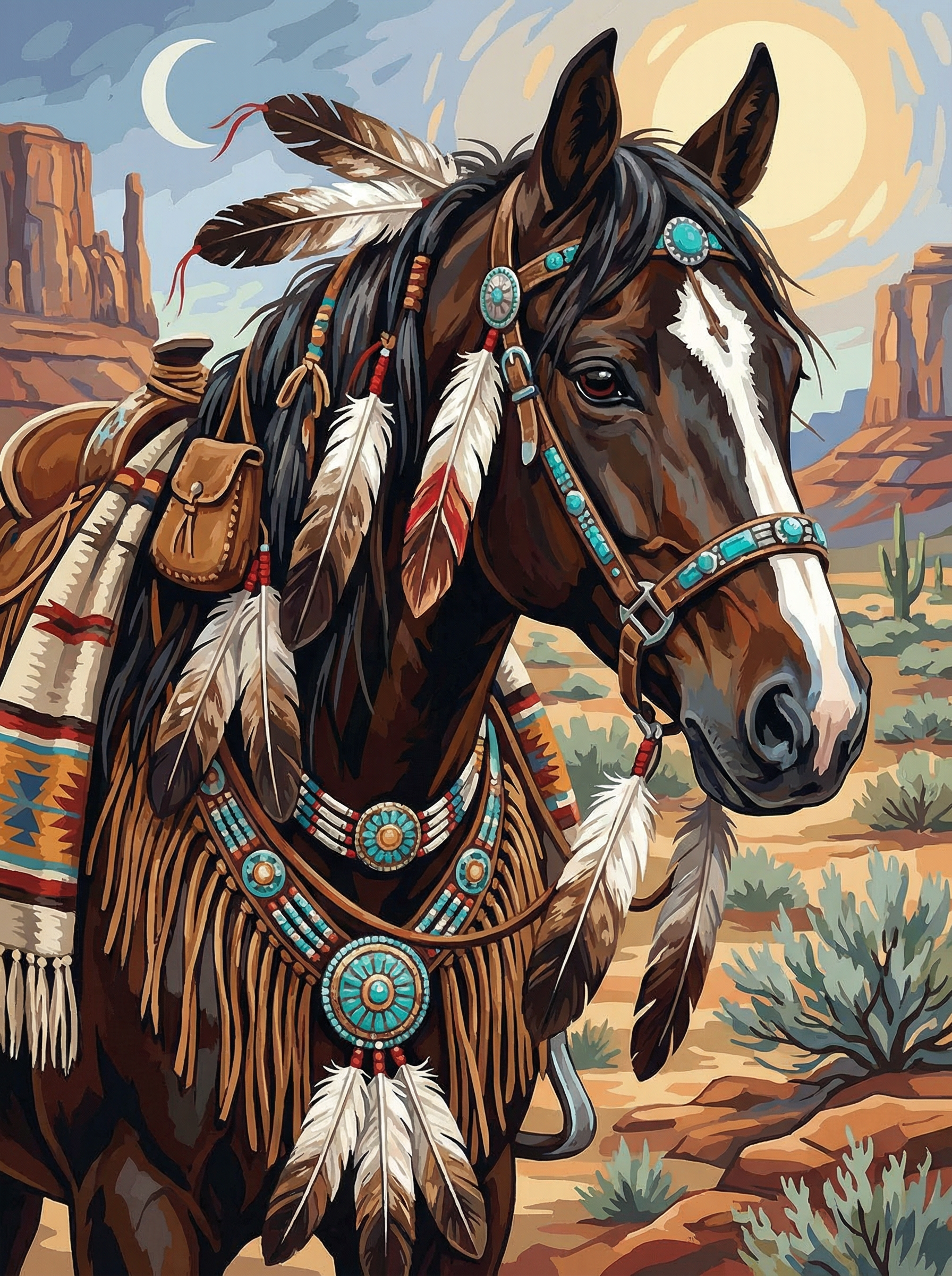 Desert Moon Spirit Horse (Diamond Painting)