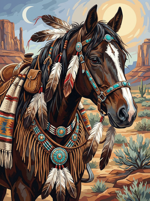 Desert Moon Spirit Horse (Diamond Painting)