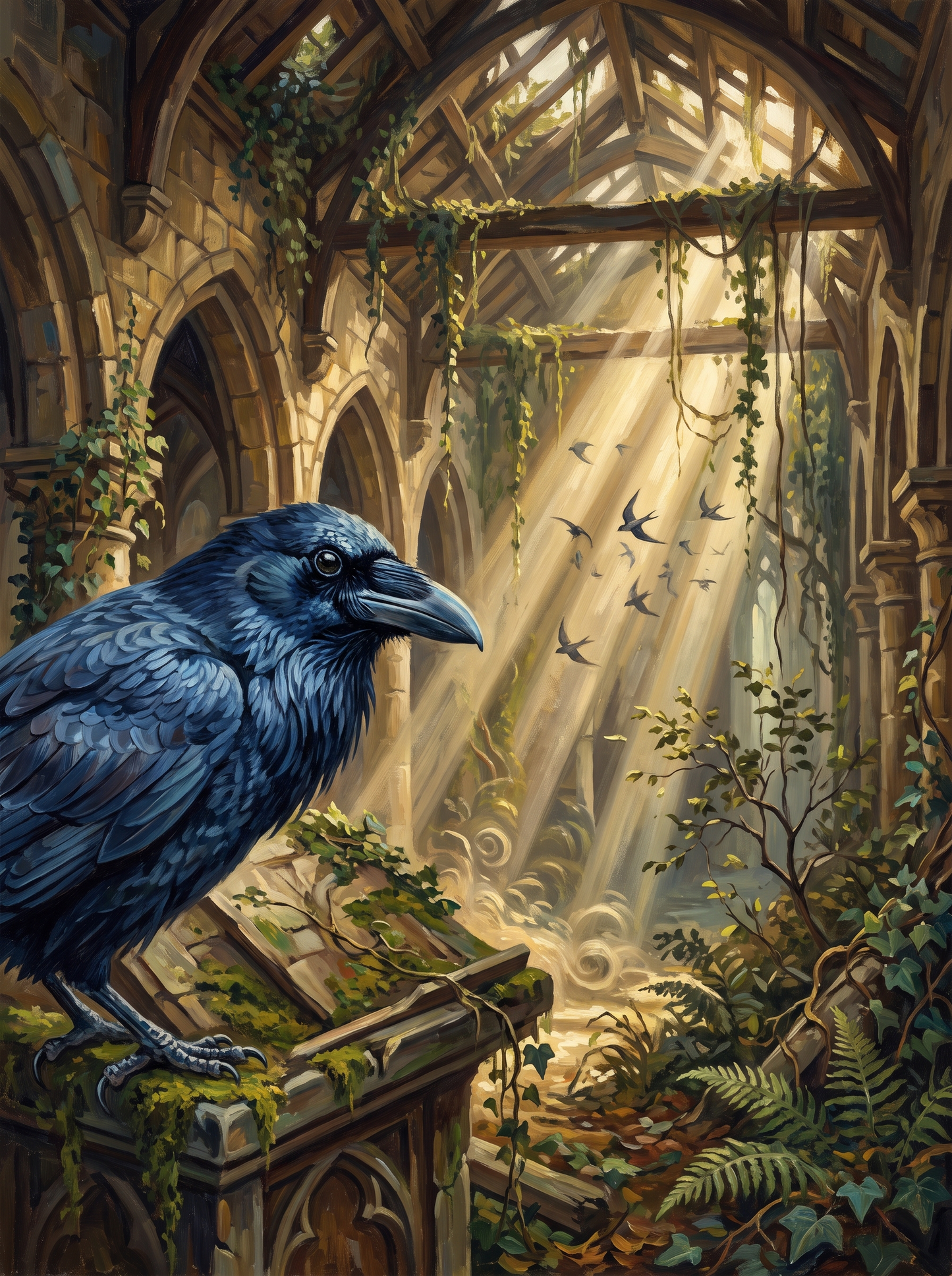 Monastery Stone Raven