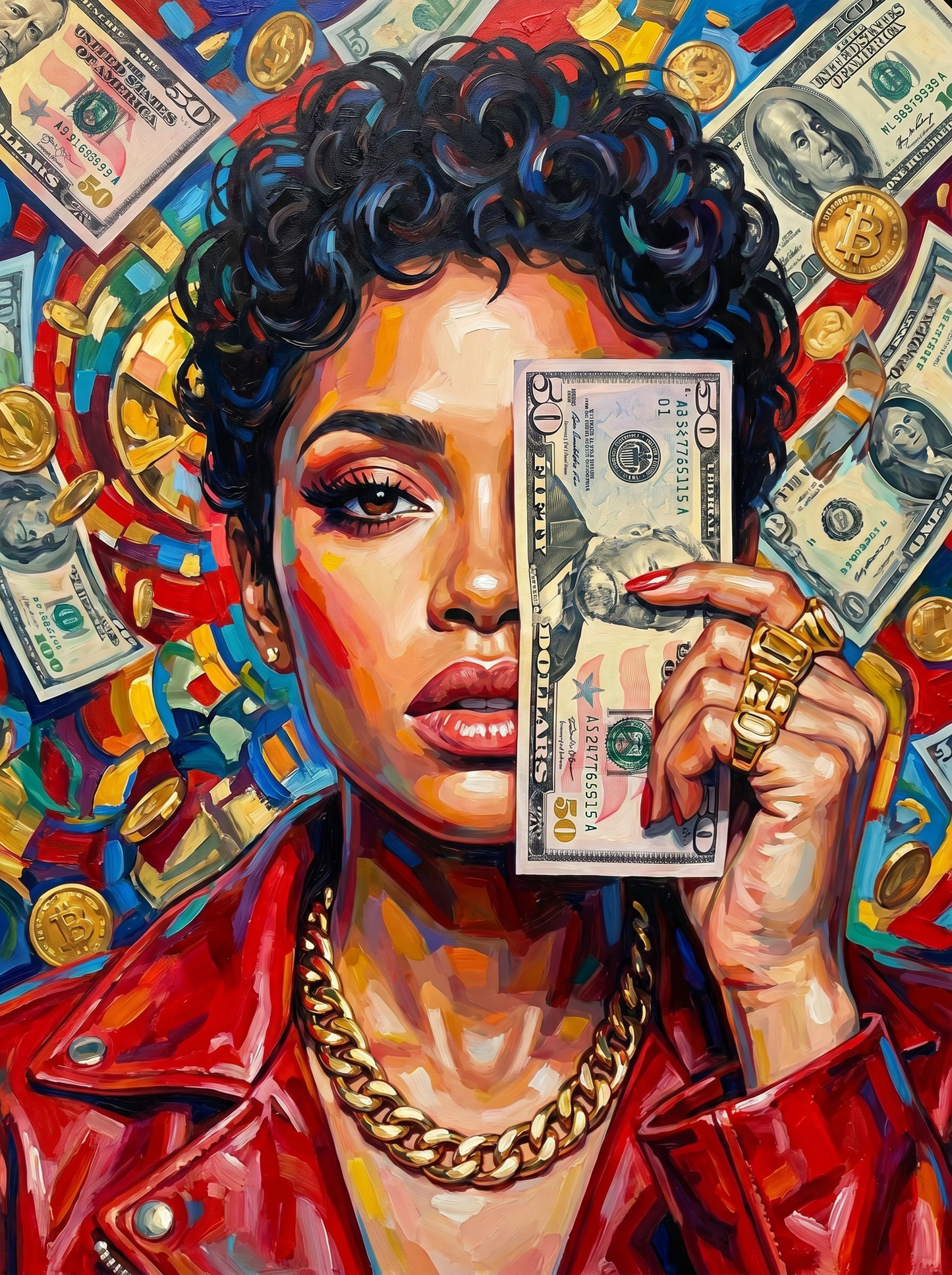 Money Moves Woman (100 Color Diamond Painting)
