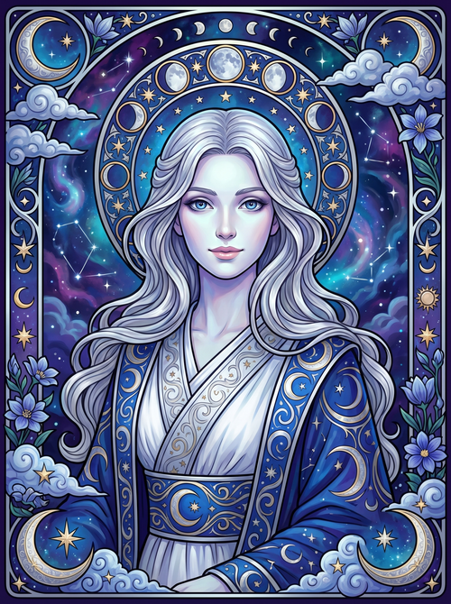 Moon Phases Celestial Woman (80 Colors)