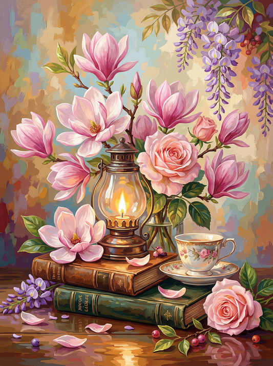 Magnolia Tea at Dusk (Diamond Painting)
