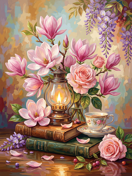 Magnolia Tea at Dusk (100 Color Diamond Painting) Diamond Painting kit