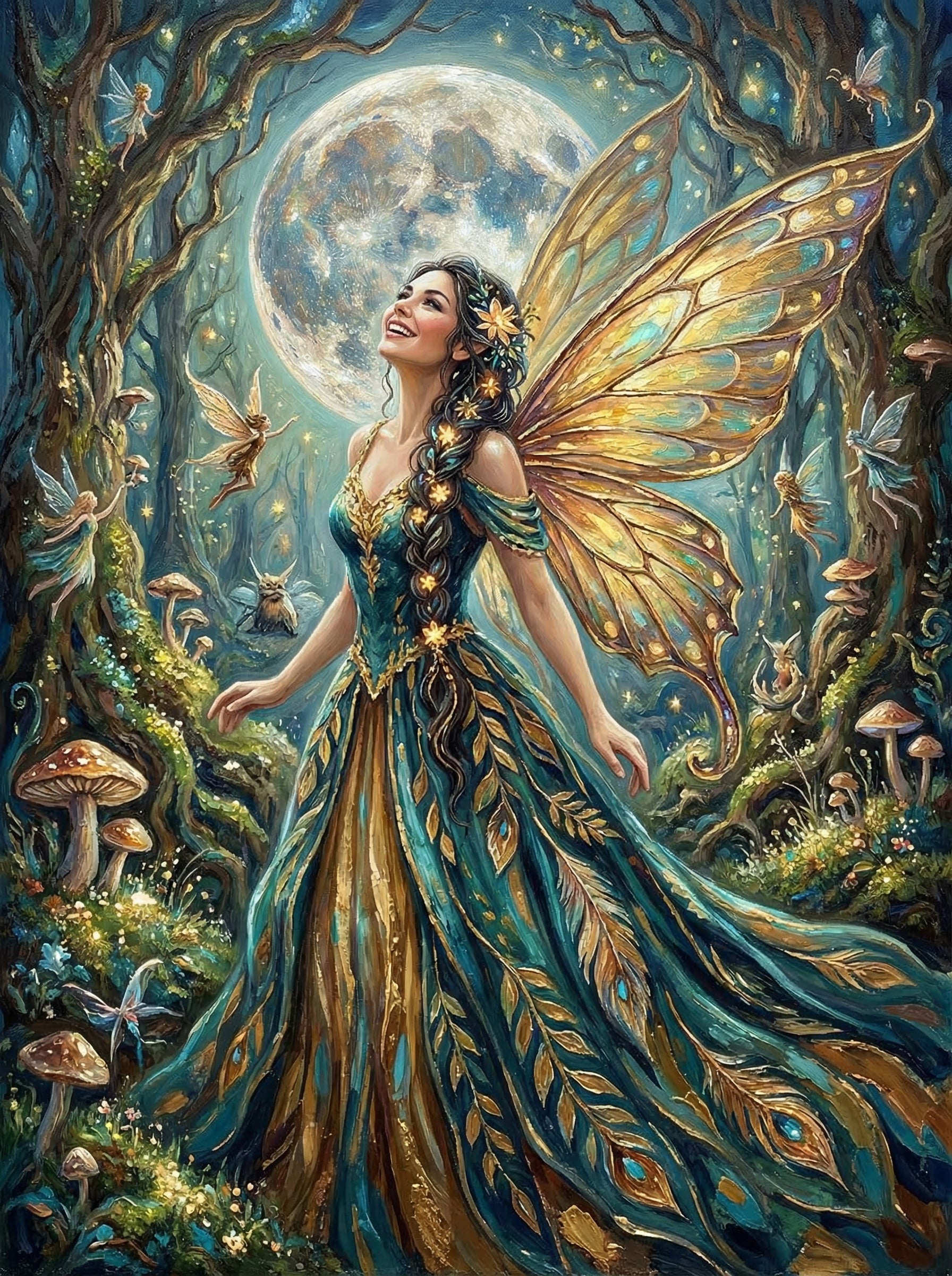 Moonlit Woodland Fairy (100 Color Diamond Painting)