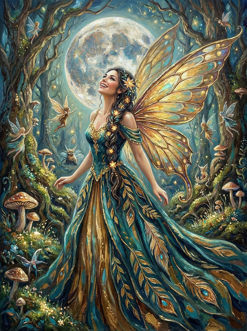 Moonlit Woodland Fairy (100 Color Diamond Painting)
