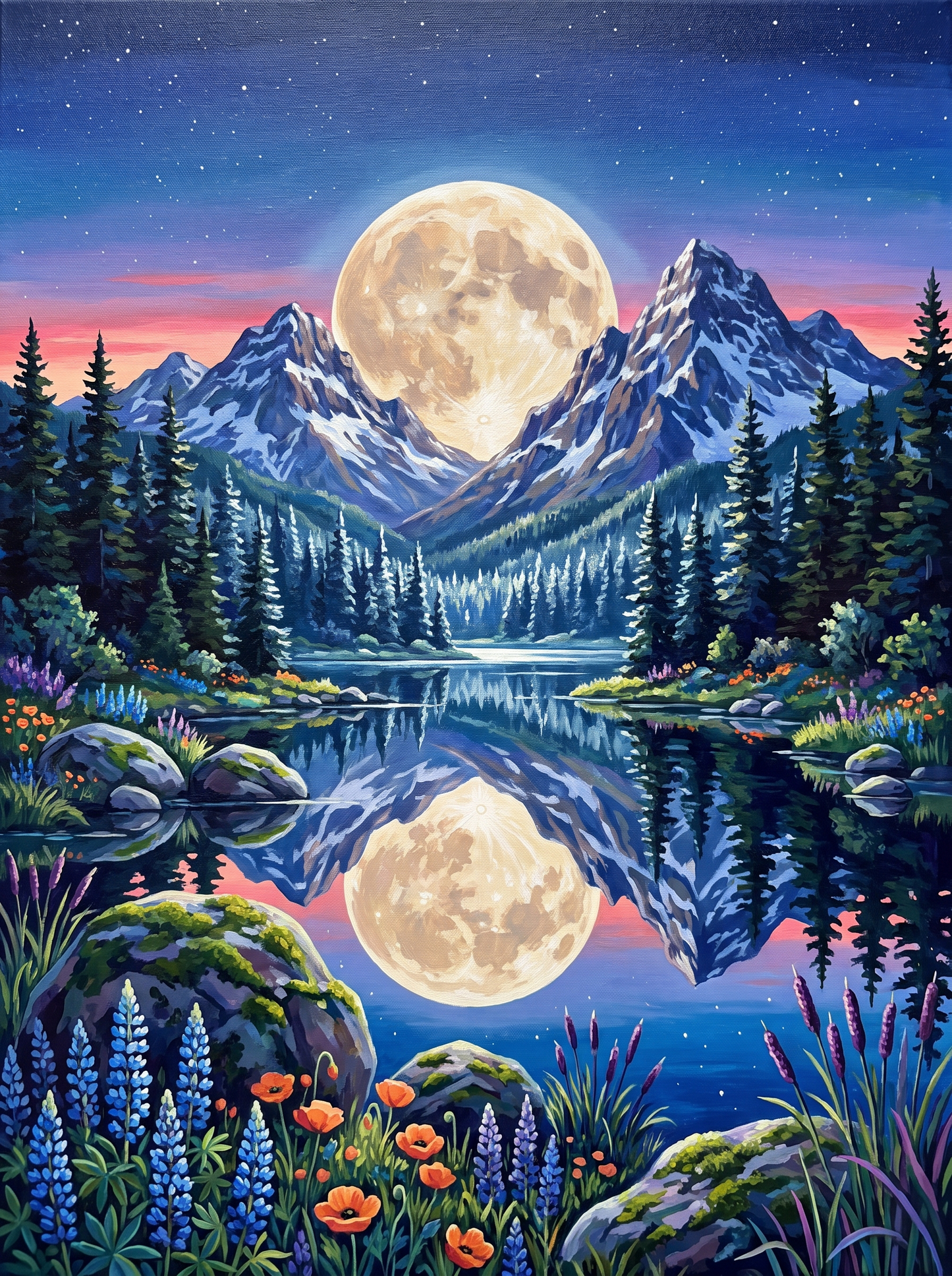 Moonrise Between Peaks