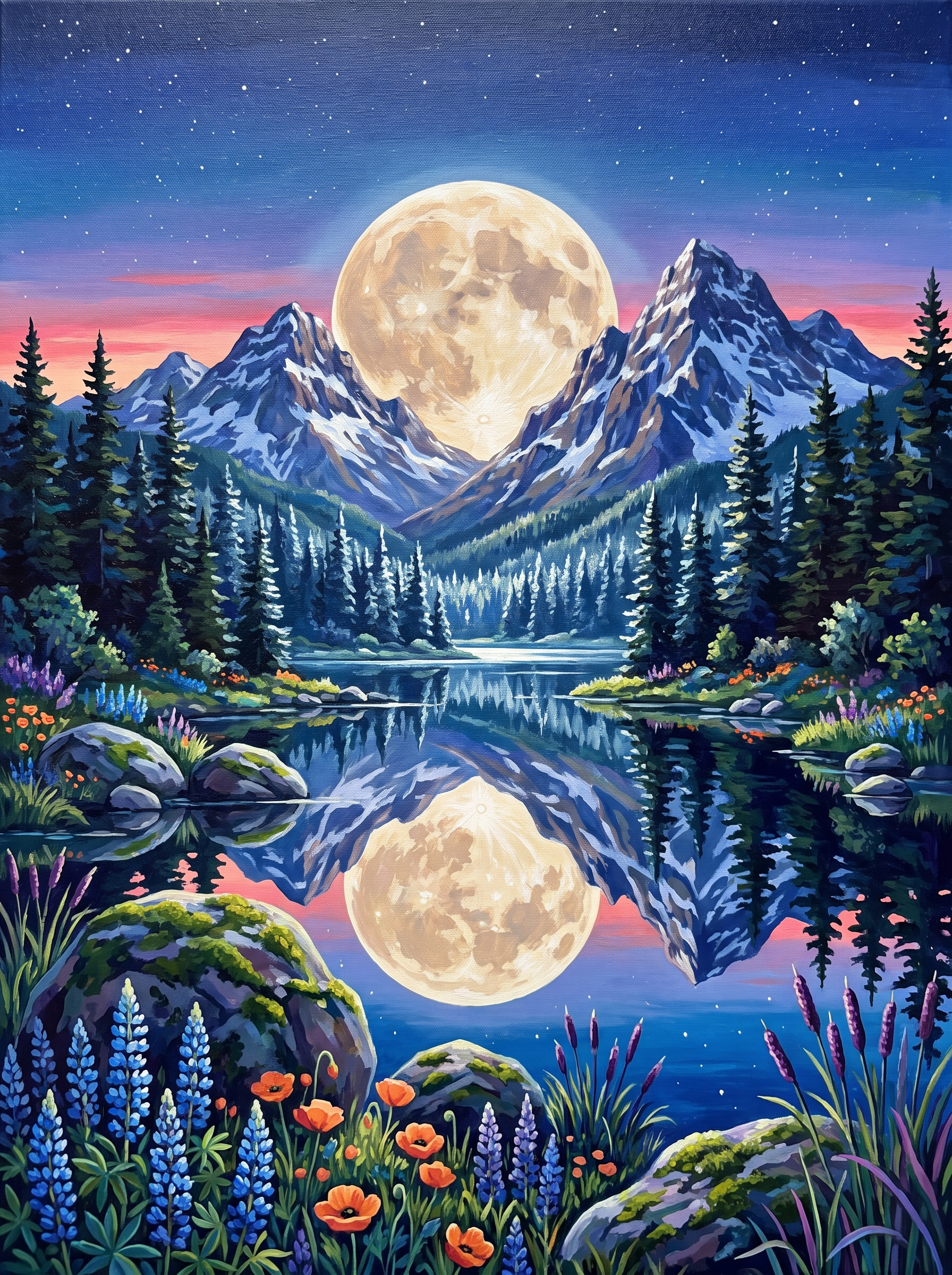 Moonrise Between Peaks