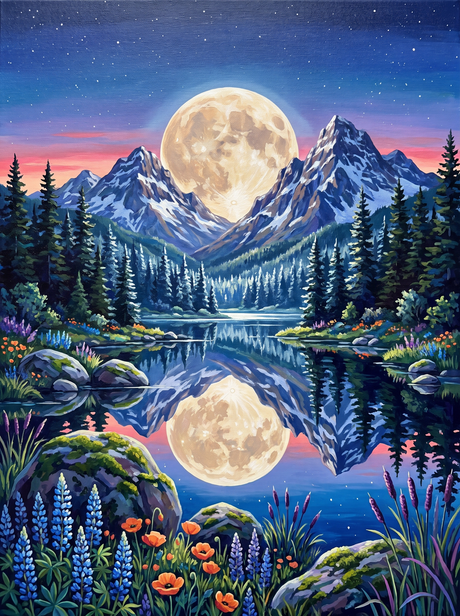 Moonrise Between Peaks