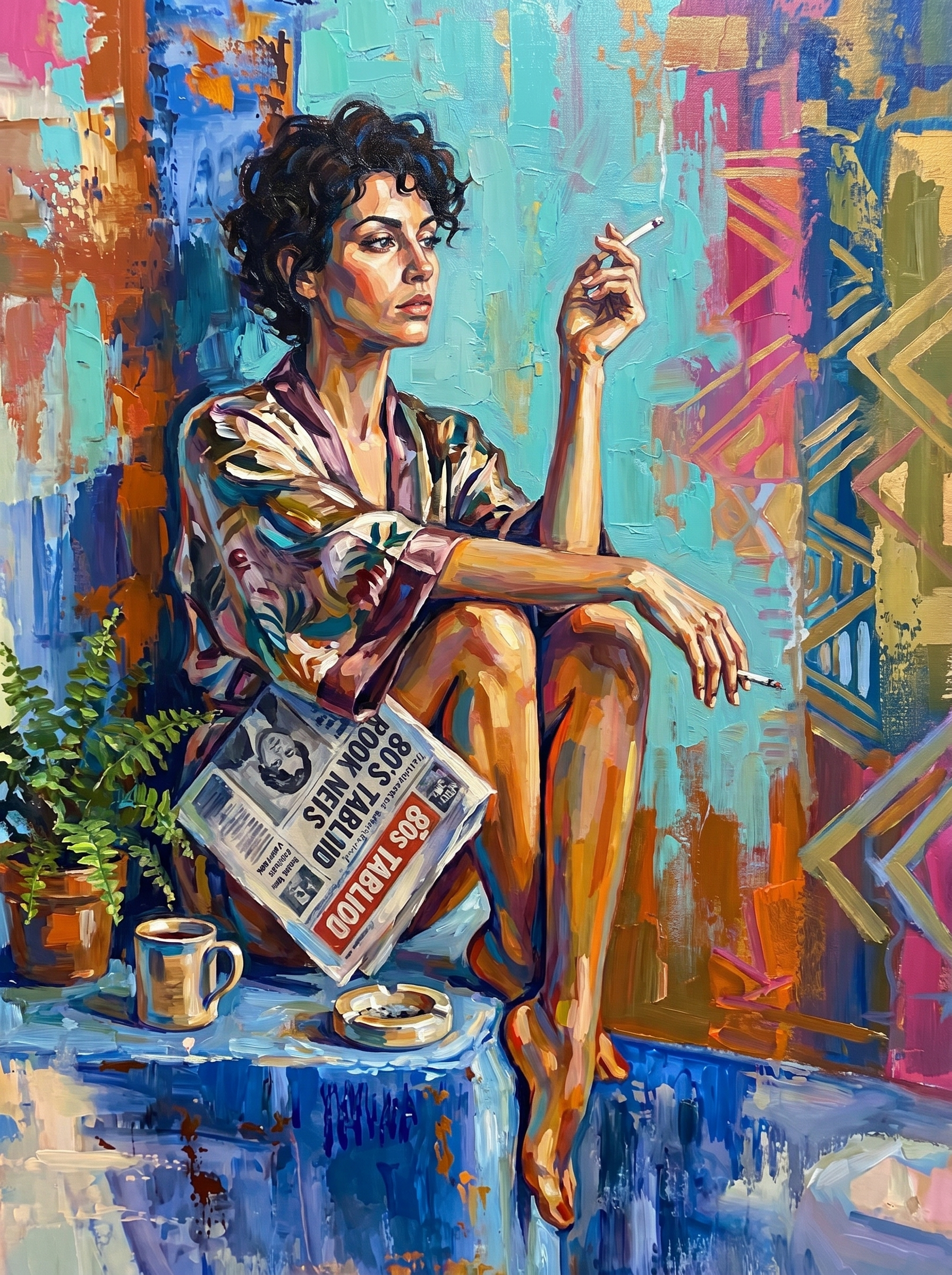 Morning Paper And Coffee (100 Color Diamond Painting) Diamond Painting kit