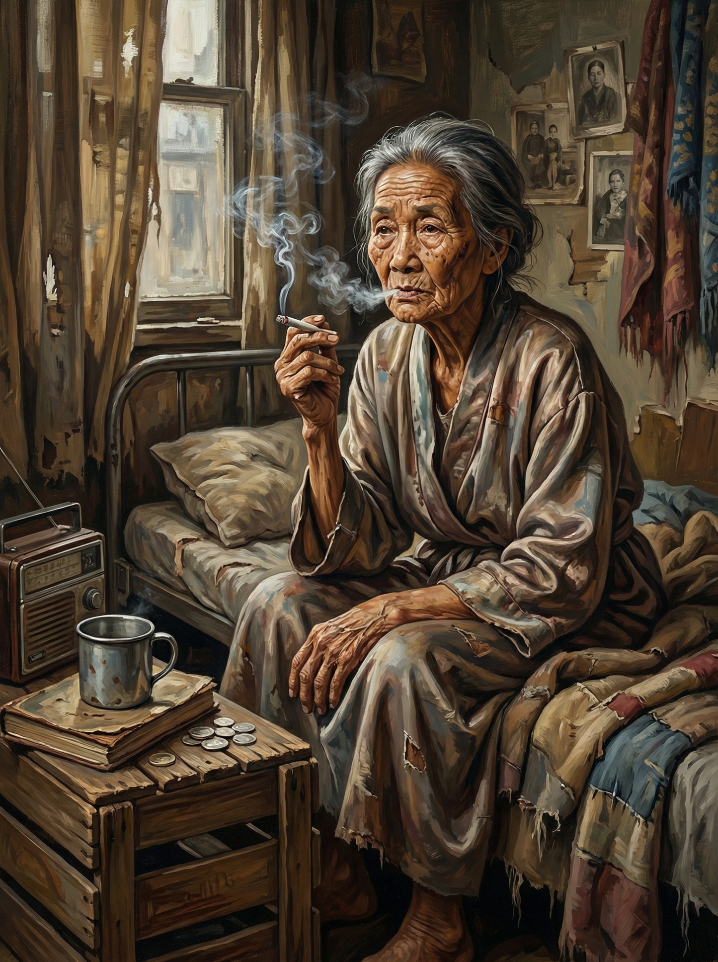 Morning Smoke by the Radio (Diamond Painting) Diamond Painting kit
