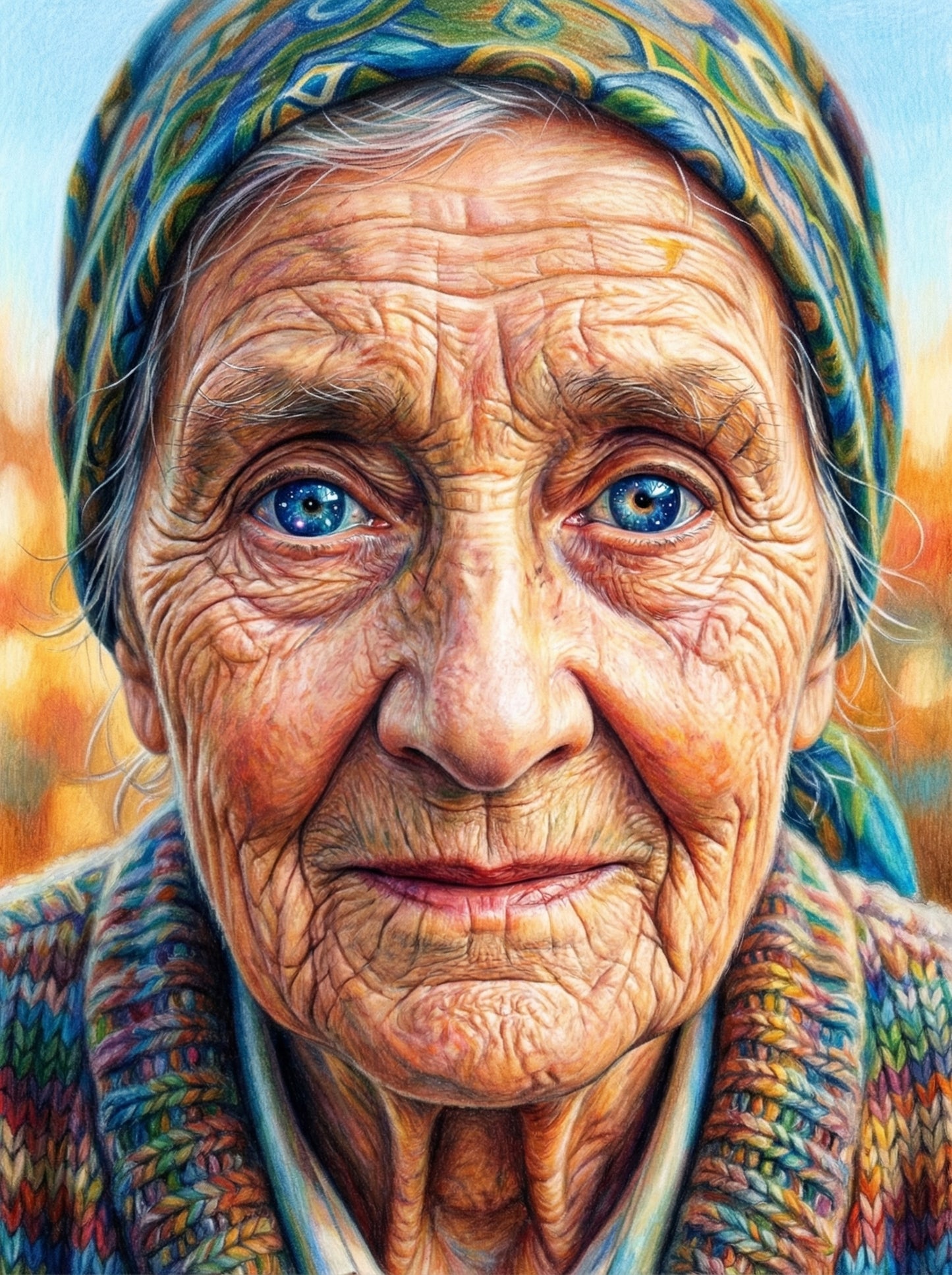 Mosaic Wisdom Portrait (100 Color Diamond Painting) Diamond Painting kit