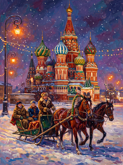 Moscow Red Square Troika Winter