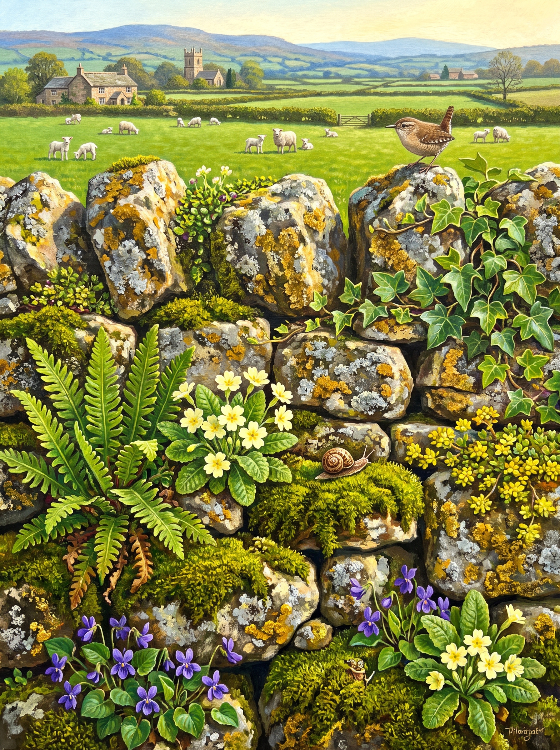 Mossy Stone Wall