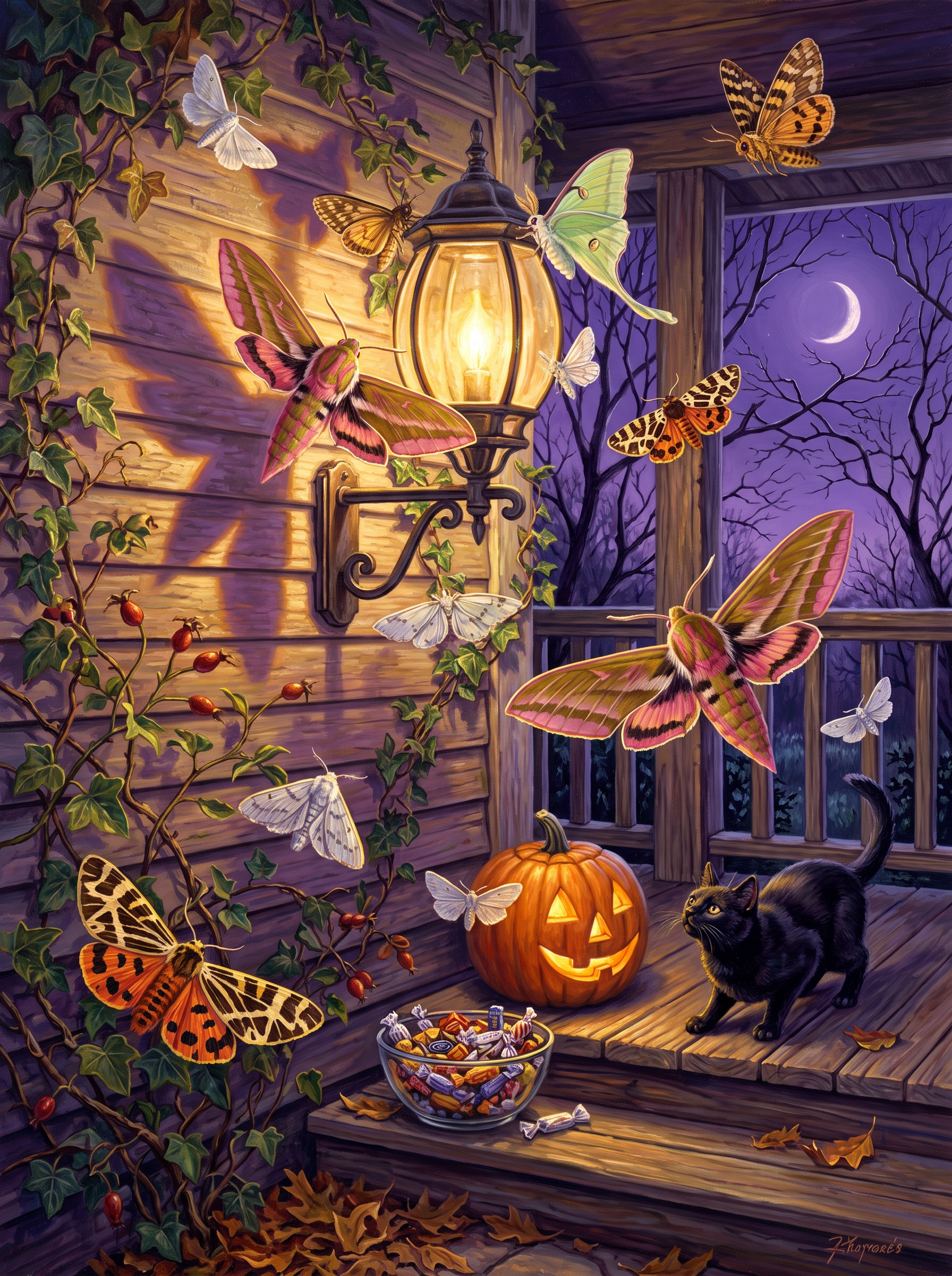 Moths at the Lamp
