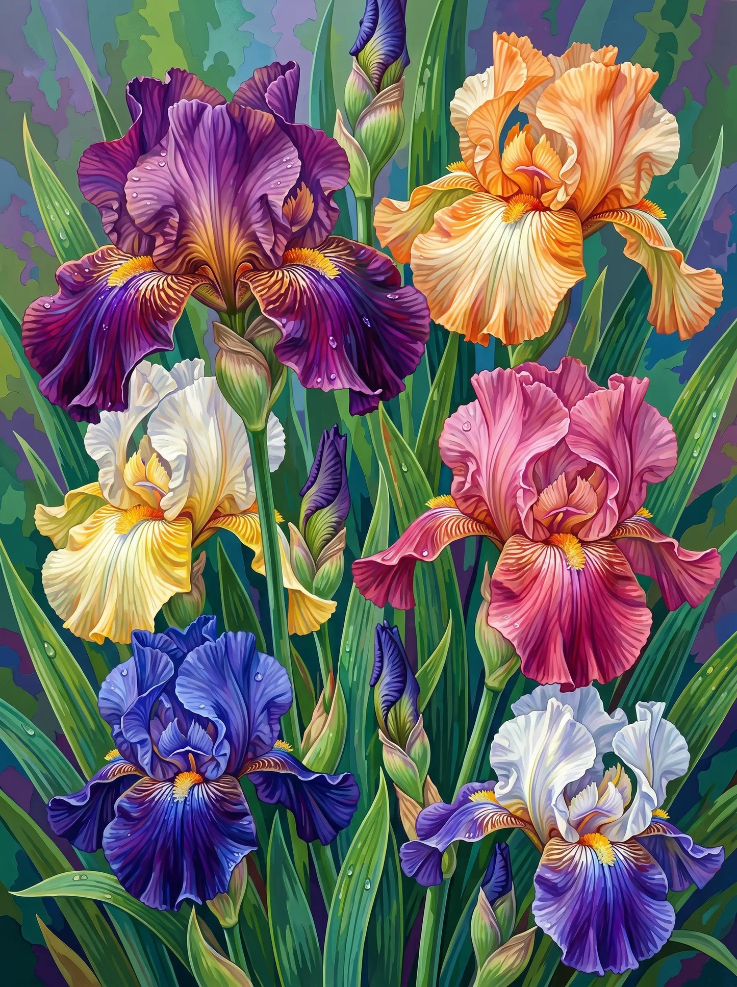 Multicolor Iris Garden (Diamond Painting)