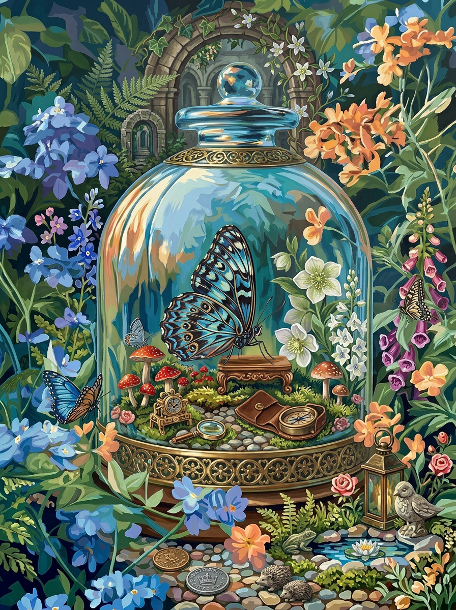 Mystical Butterfly Garden (100 Color Diamond Painting)