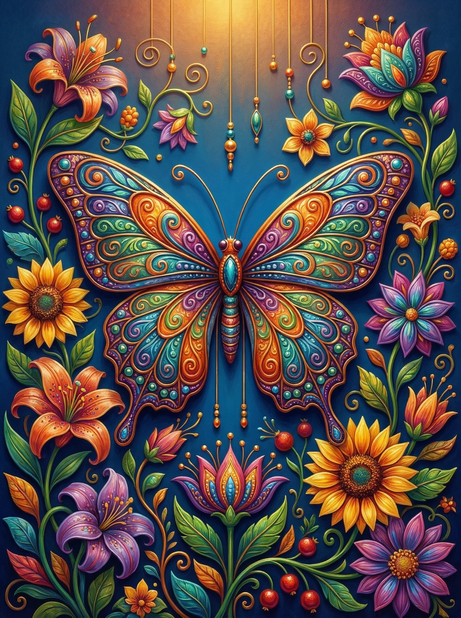 Mystical Forest Butterfly (100 Color Diamond Painting)