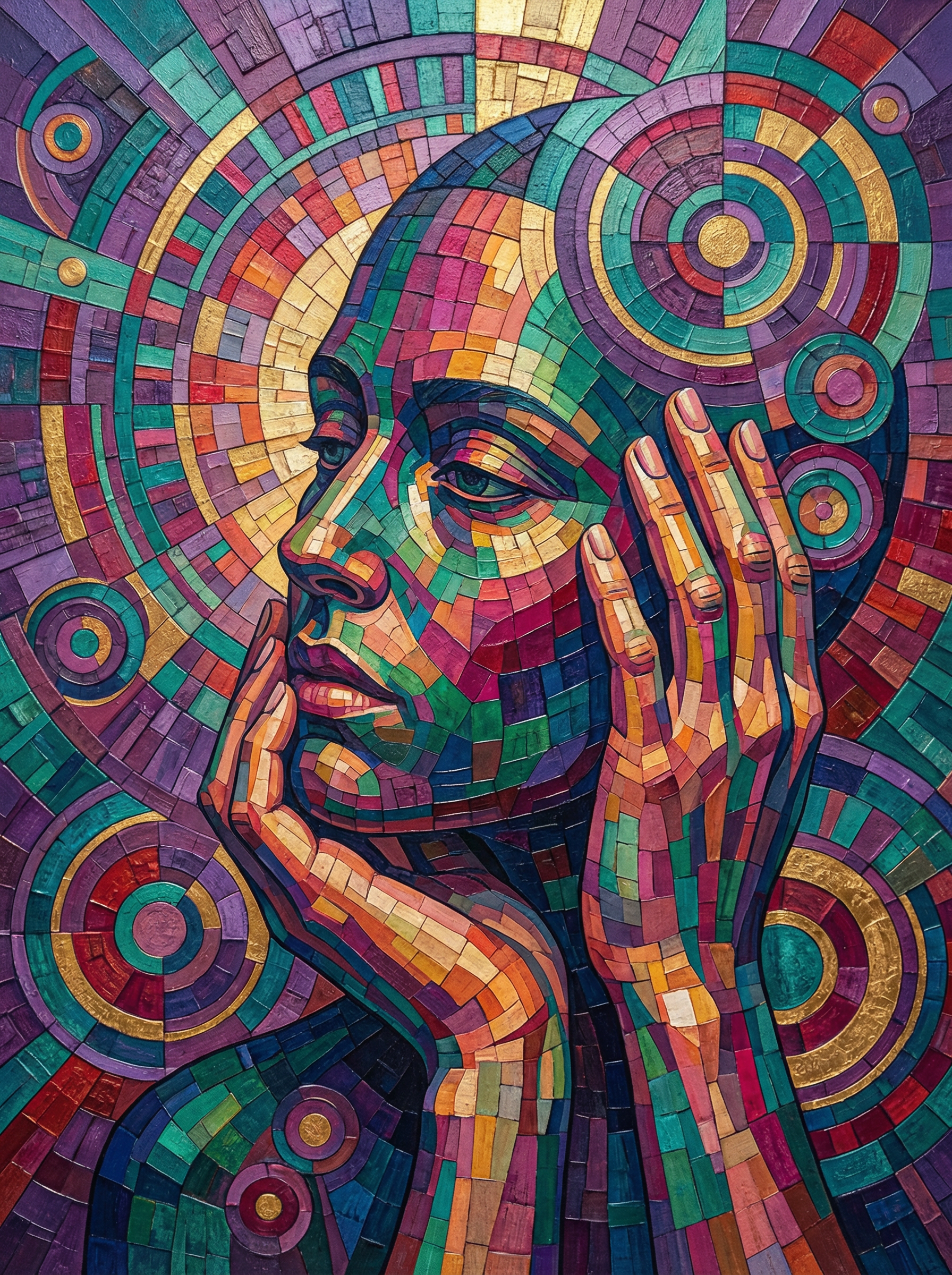 Mystical Geometric Portrait (100 Color Diamond Painting) Diamond Painting kit