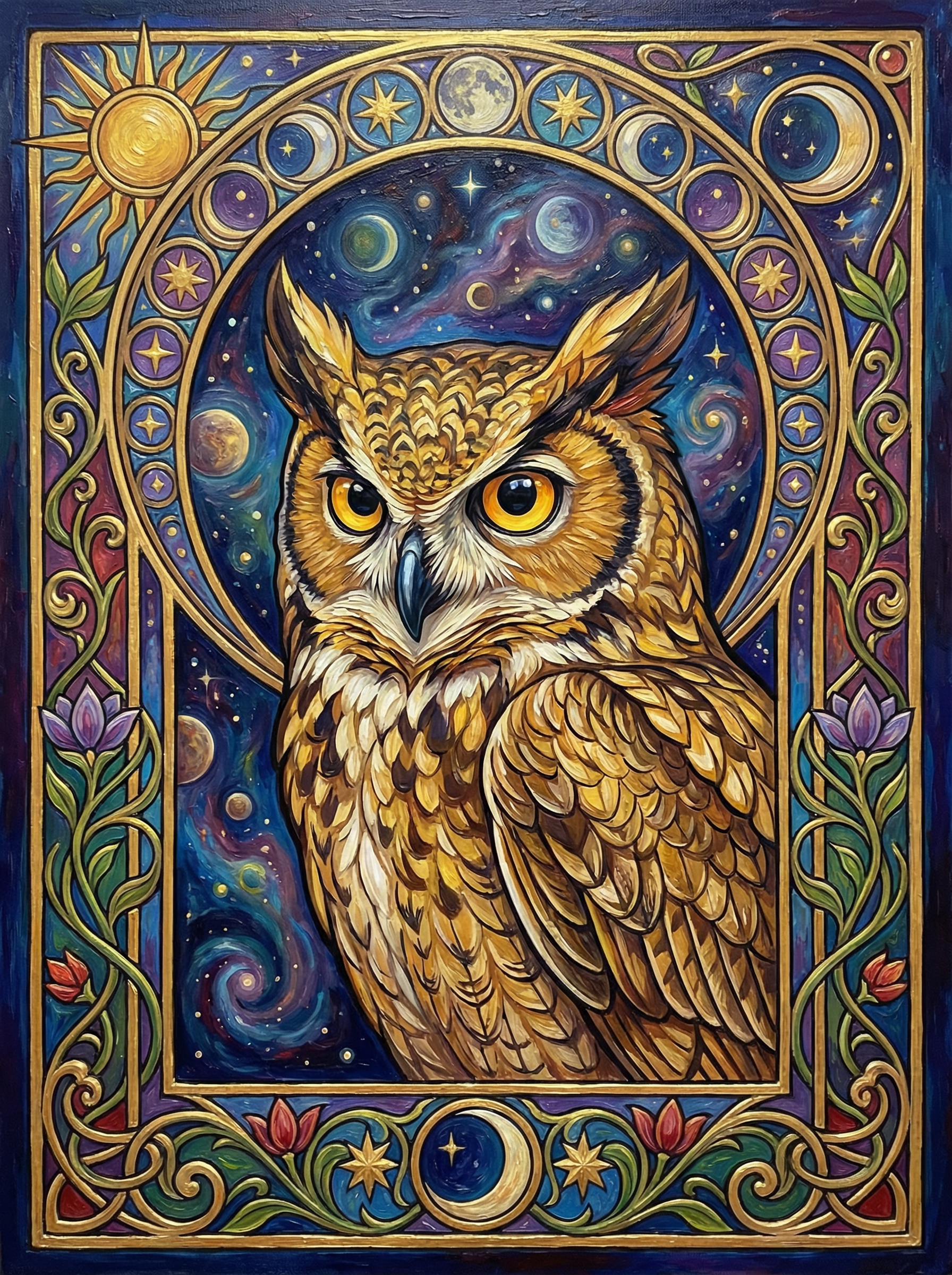 Mystical Owl Universe (100 Color Diamond Painting)