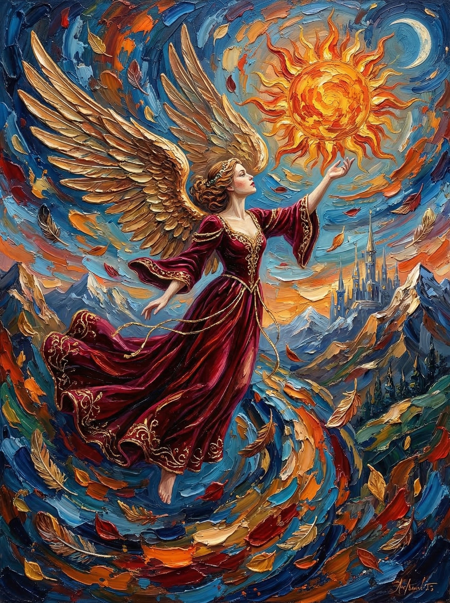 Mystical Sunrise Angel (100 Color Diamond Painting) Diamond Painting kit