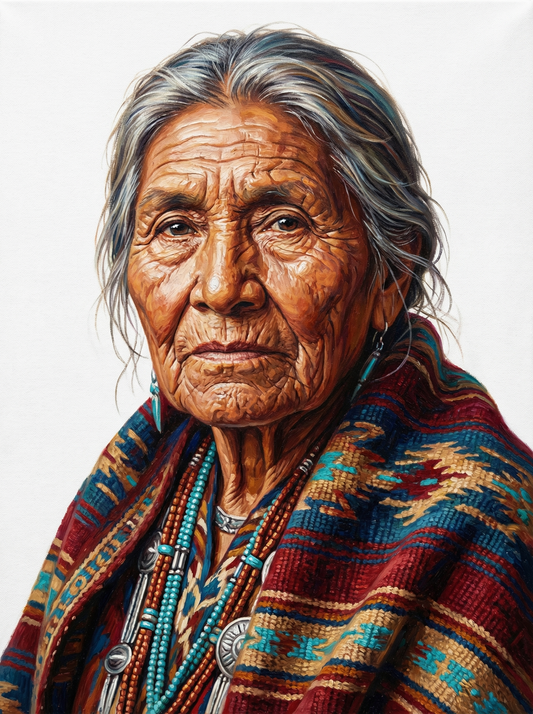 Native Elder Woven Blanket (100 Color Diamond Painting)