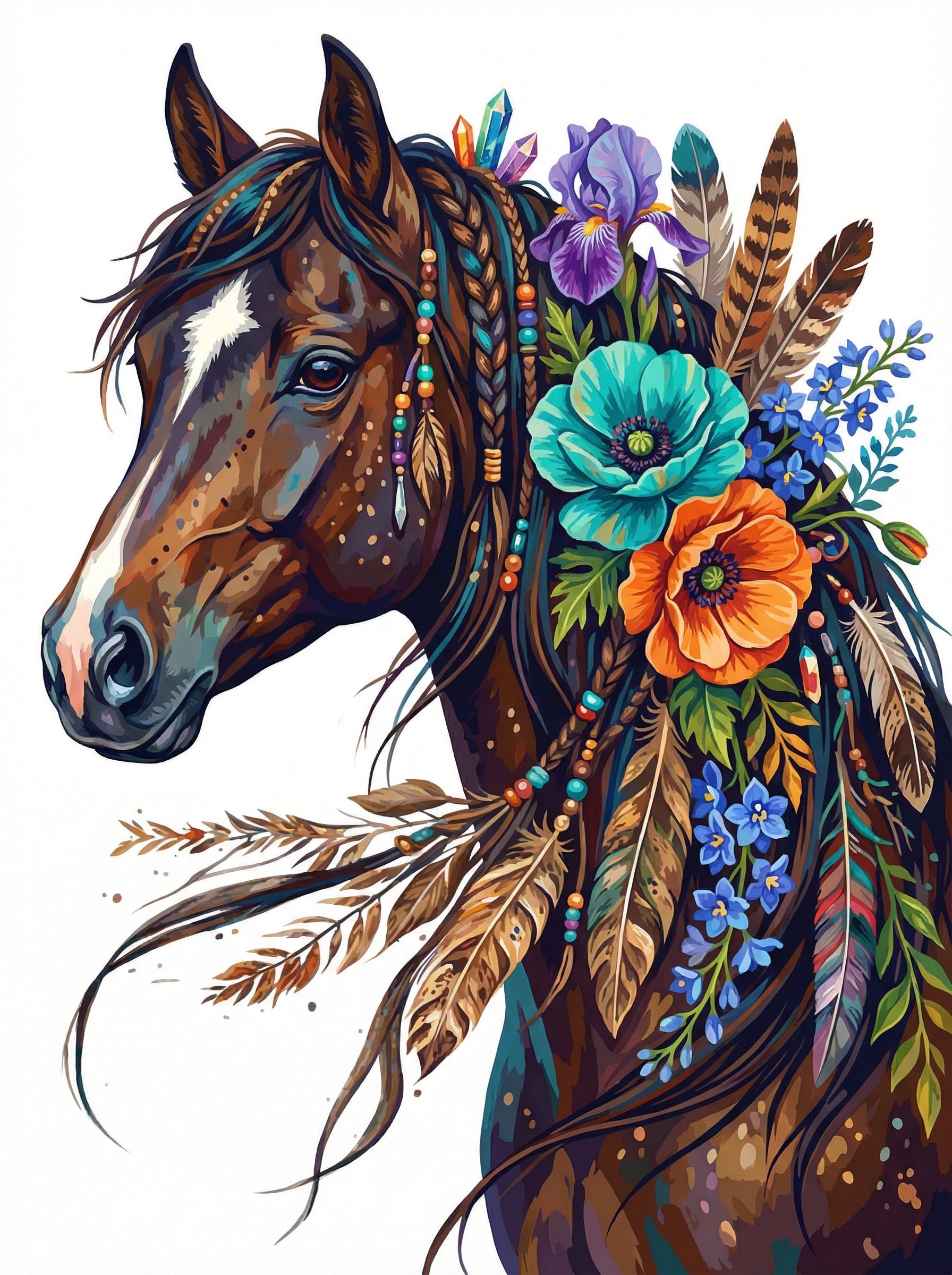 Native Horse Desert Spirit (Diamond Painting)