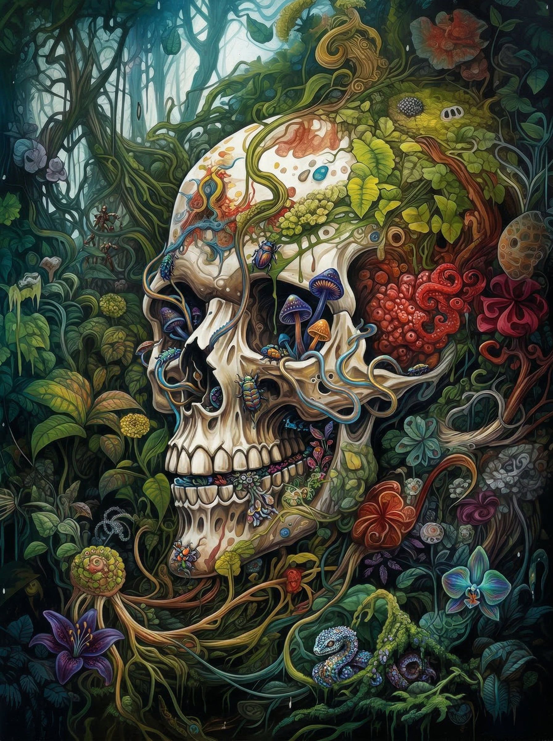 Natures Skull Garden (100 Color Diamond Painting) Diamond Painting kit