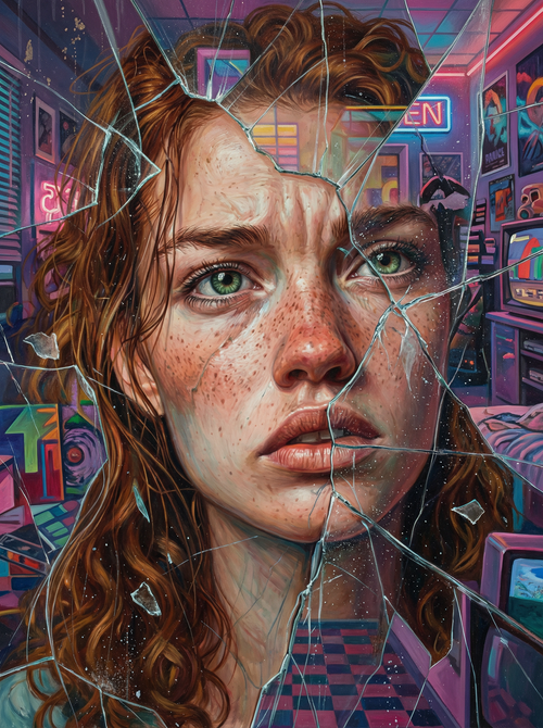 Neon Cyberpunk Woman (100 Color Diamond Painting) Diamond Painting kit