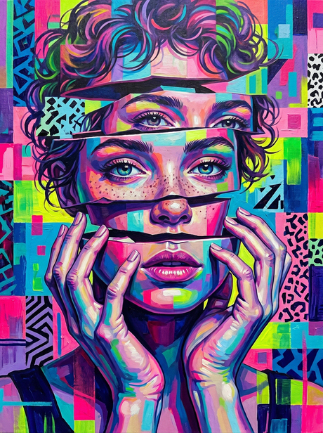 Neon Pop Art Portrait (100 Color Diamond Painting) Diamond Painting kit