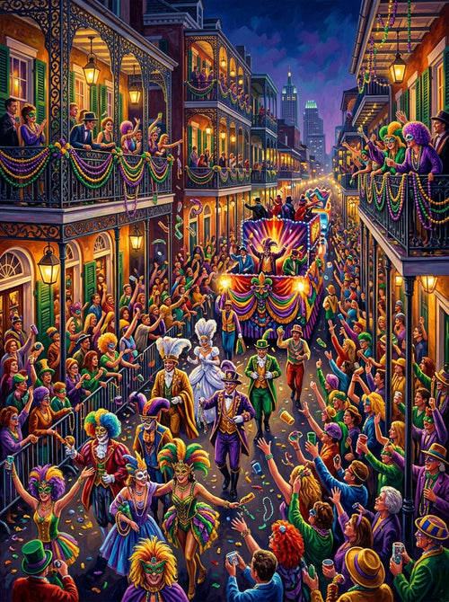 New Orleans Mardi Gras Documentary (150 Color Diamond Painting)