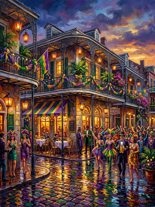 New Orleans Mardi Gras Impasto (150 Color Diamond Painting)