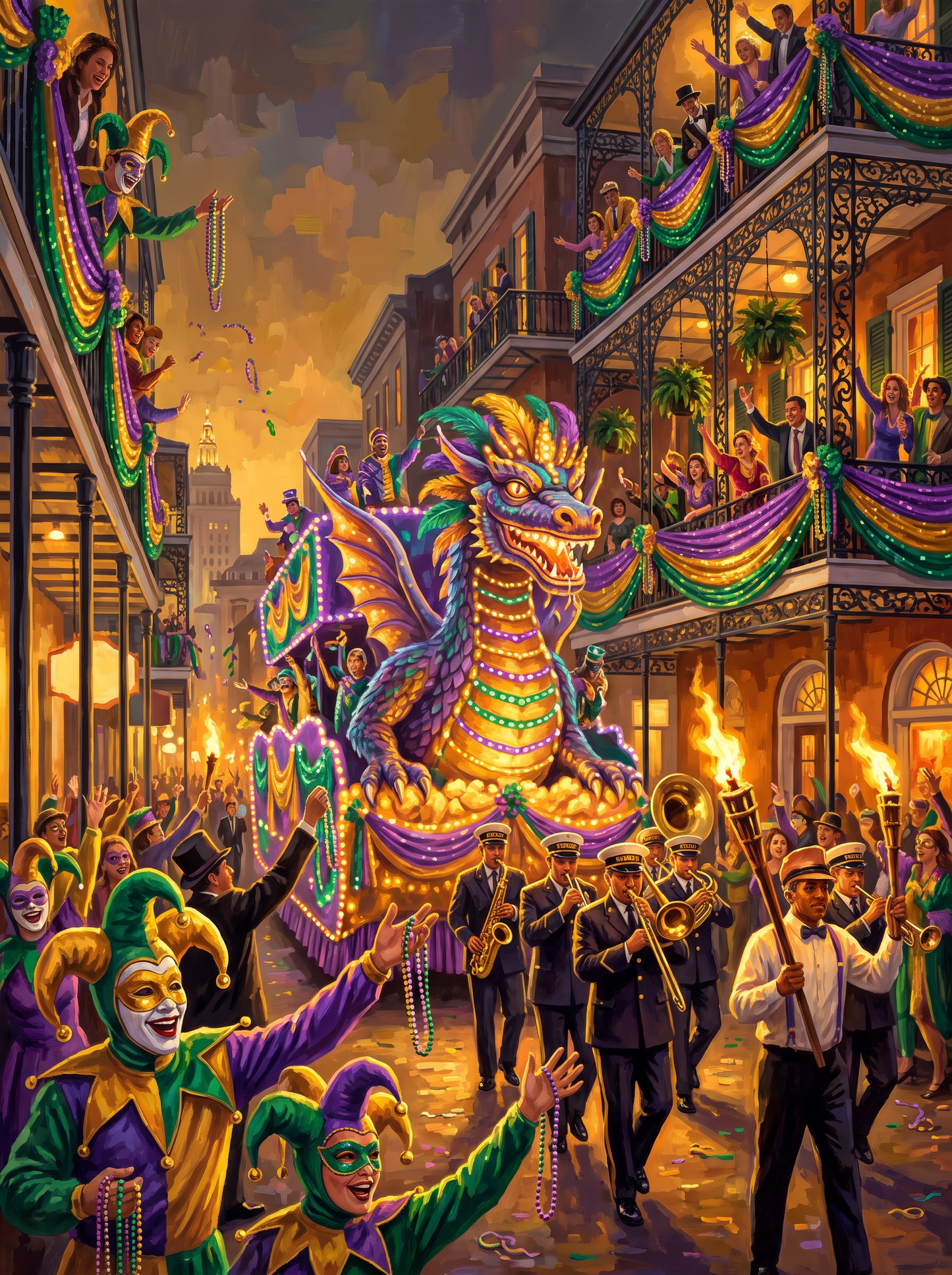 New Orleans Mardi Gras Parade Night