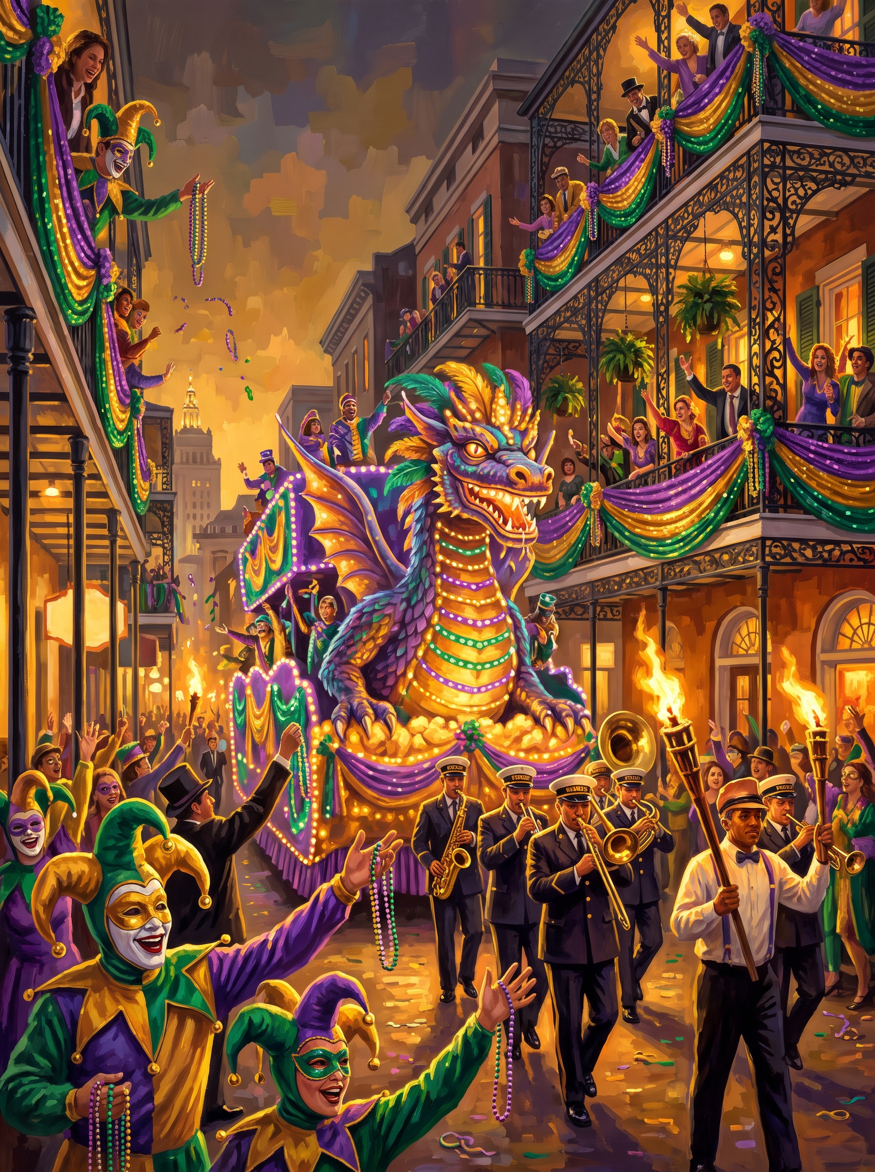 New Orleans Mardi Gras Parade Night