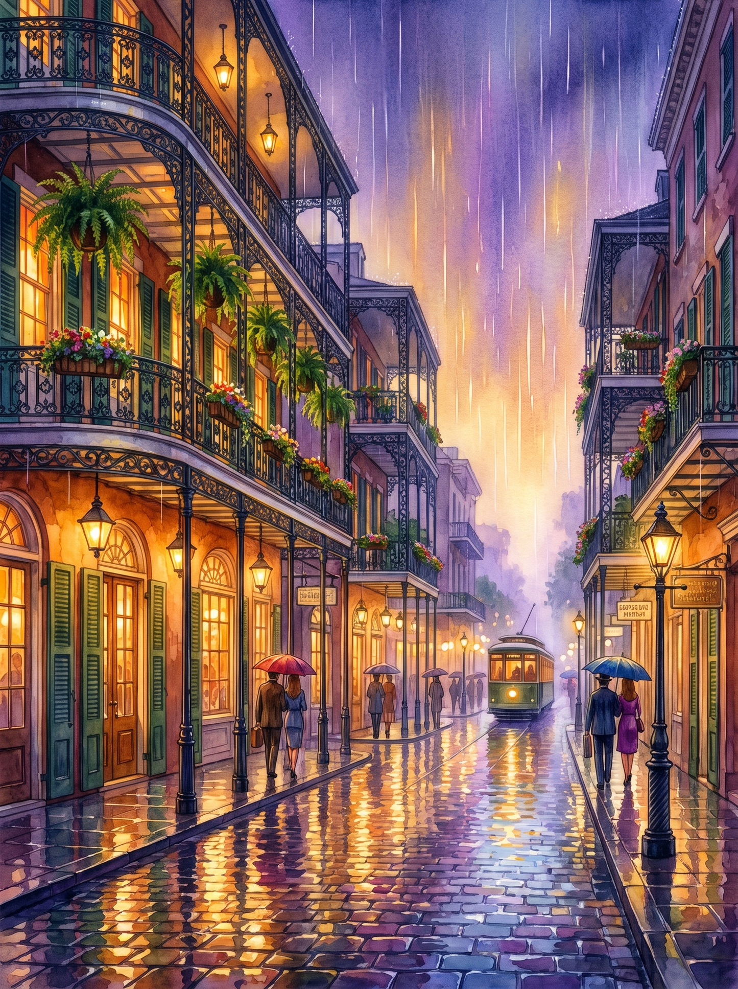 Royal Street in the Rain, New Orleans