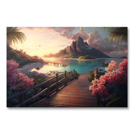 Tropical Sanctuary (Board Canvas) Tropical Paint by Numbers kit