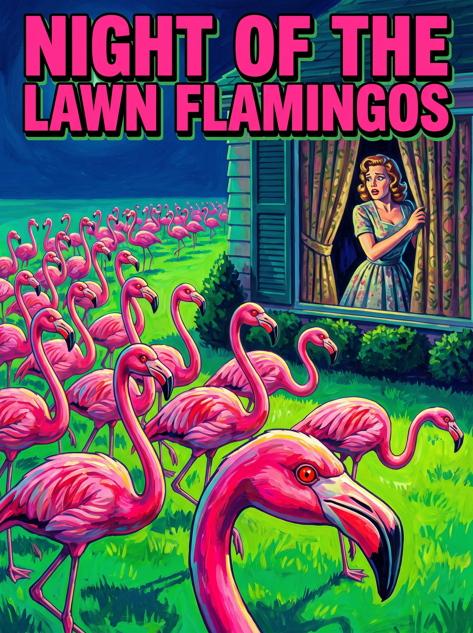 Night of the Lawn Flamingos
