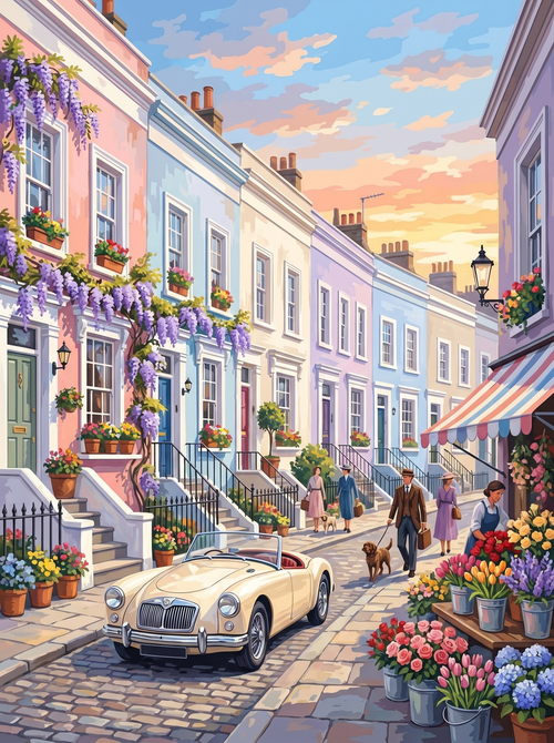 Notting Hill Portobello Street (150 Color Diamond Painting)