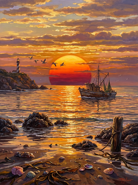 Ocean Sunset Fire