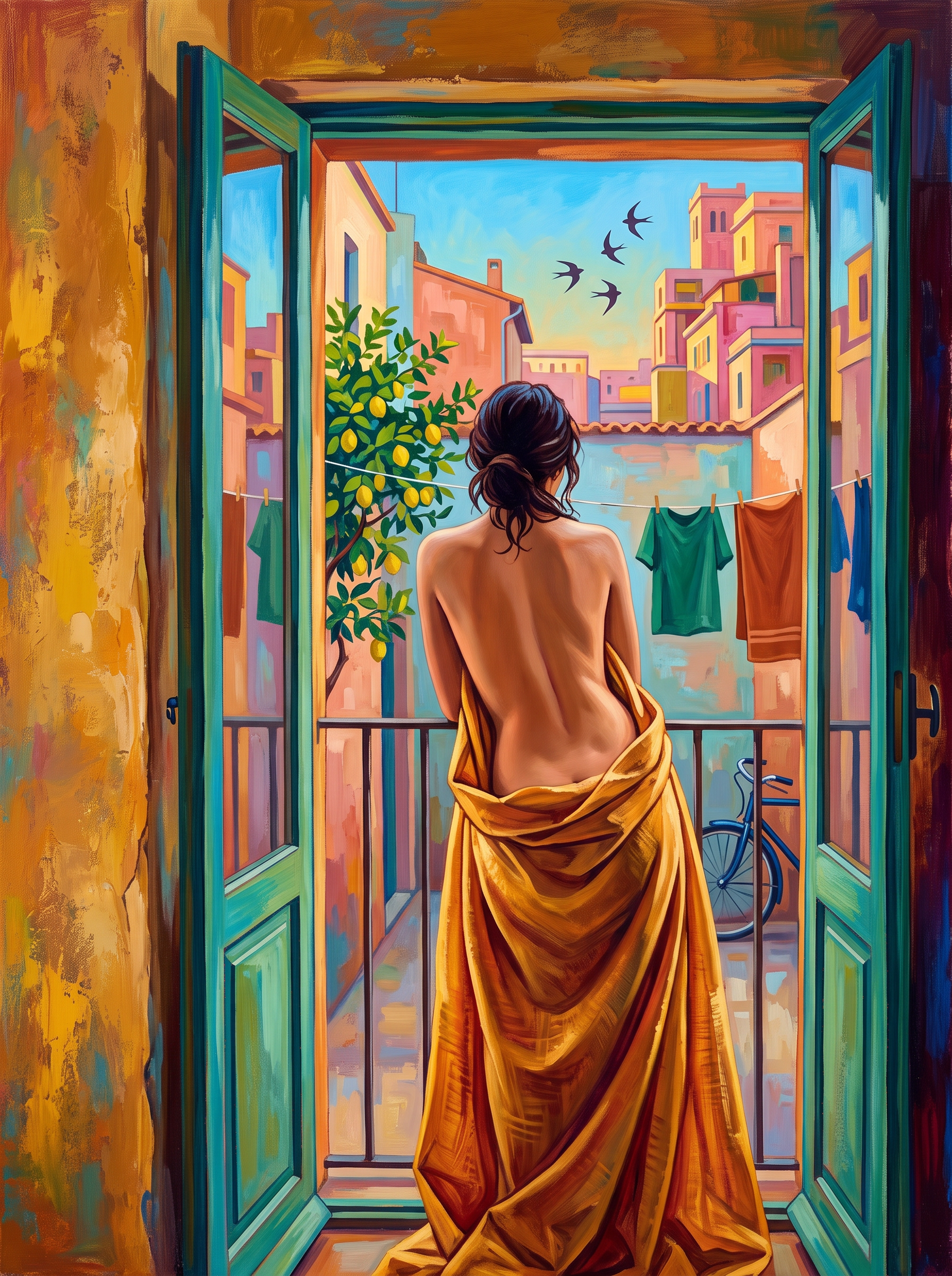 Ochre Courtyard Morning