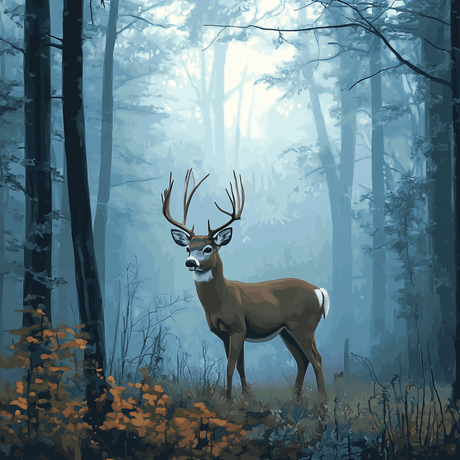 Solitary Deer Forest Clearing (Diamond Painting) Diamond Painting kit