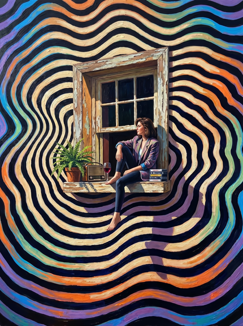 Illusion Lounging (100 Color Diamond Painting)