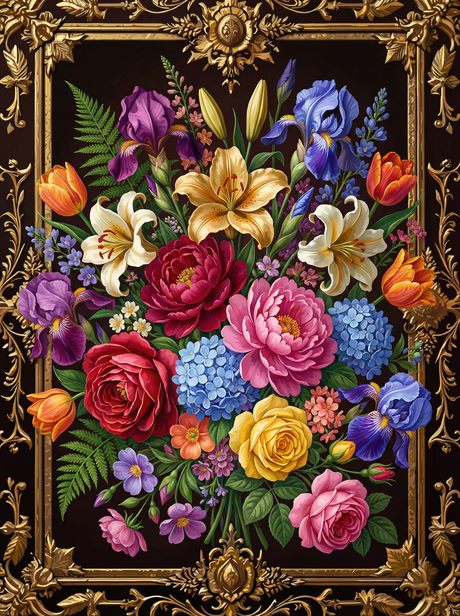 Ornamental Floral Bouquet (100 Color Diamond Painting) Diamond Painting kit