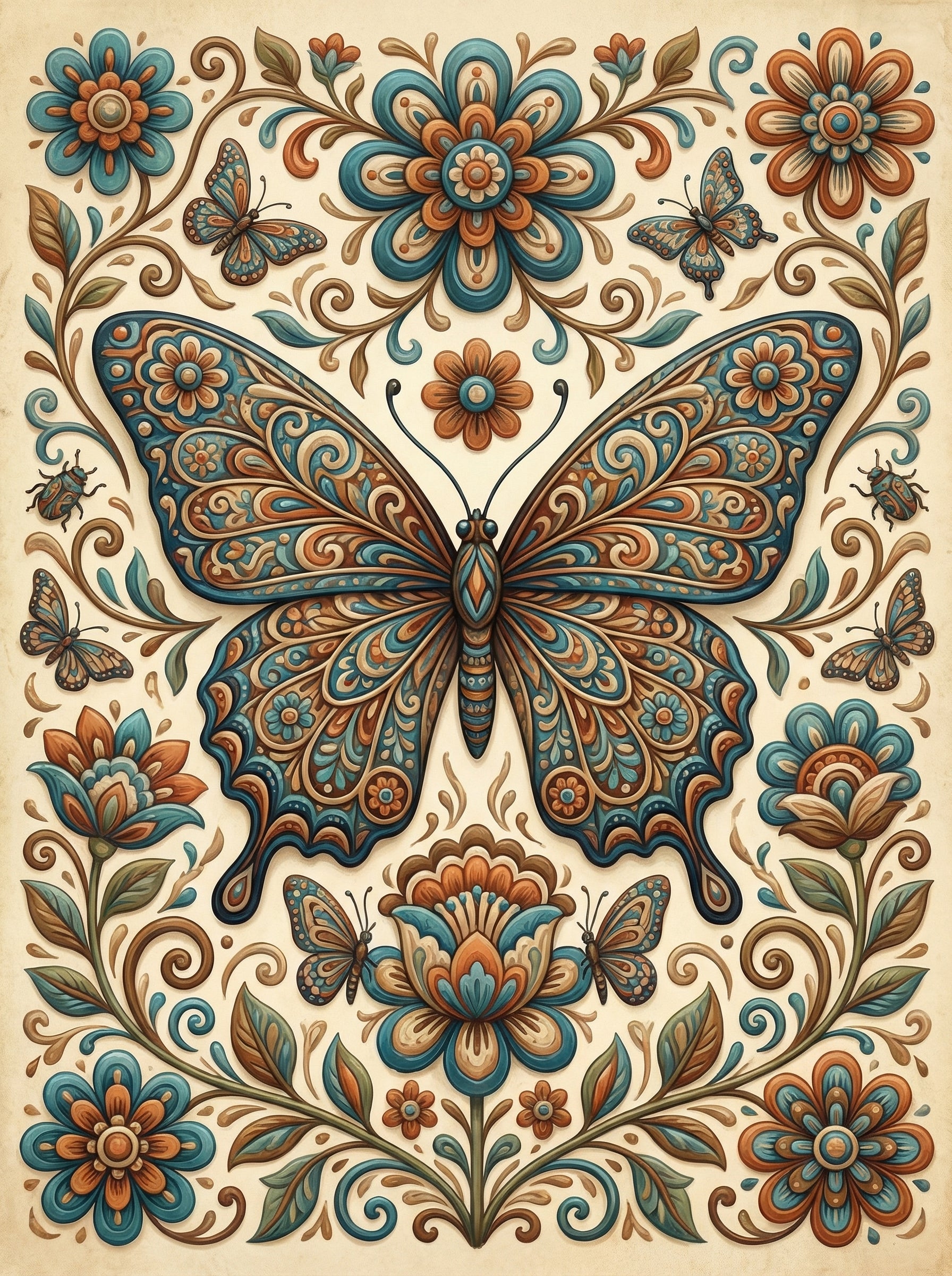 Ornate Butterfly Garden (100 Color Diamond Painting) Diamond Painting kit