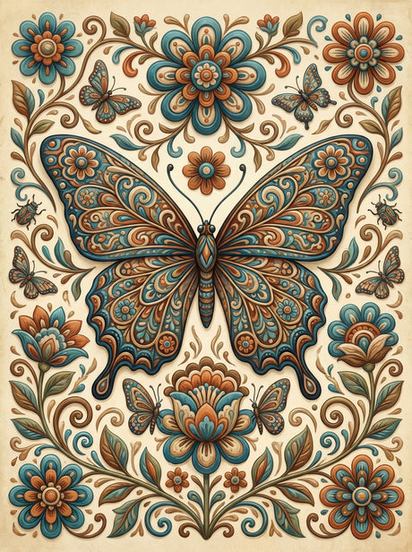Ornate Butterfly Garden (100 Color Diamond Painting) Diamond Painting kit