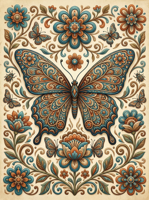 Ornate Butterfly Garden (100 Color Diamond Painting) Diamond Painting kit