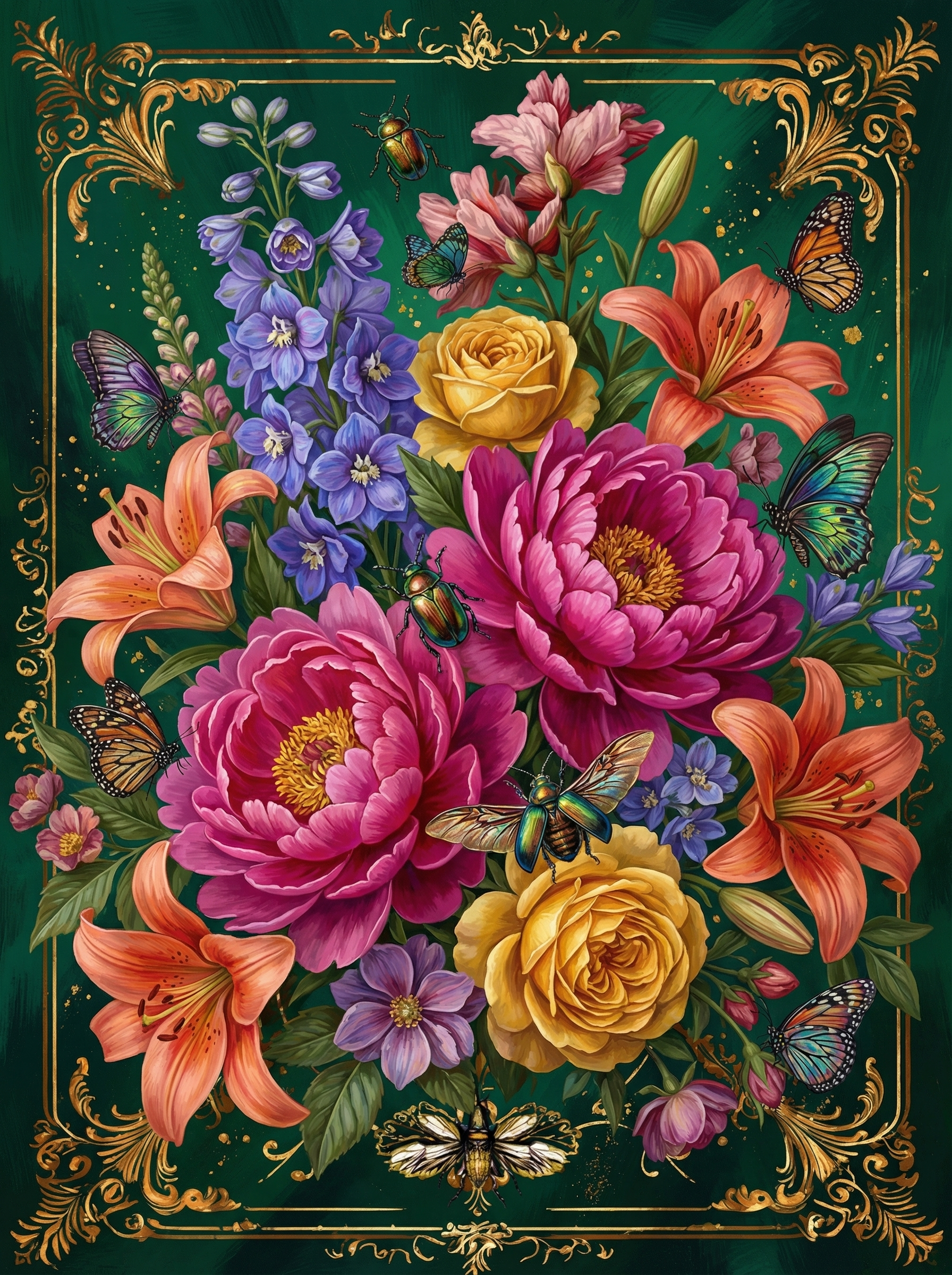 Ornate Floral Bouquet (100 Color Diamond Painting) Diamond Painting kit