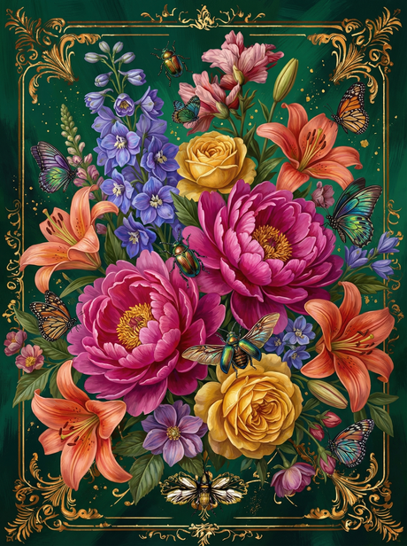 Ornate Floral Bouquet (100 Color Diamond Painting) Diamond Painting kit
